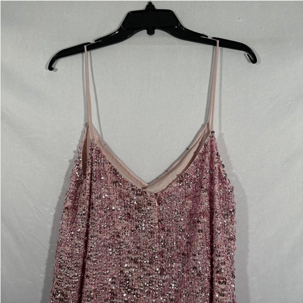 NWT $298 Mac Duggal‎ [ 12 ] Sequin Cocktail Slip Mini Dress Raspberry Pink Q592 - Picture 11 of 16